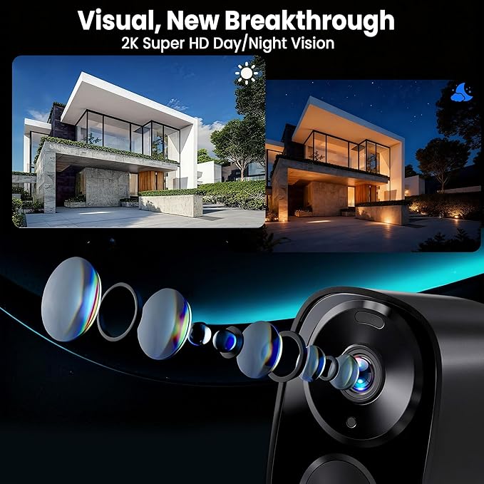 2026 Upgraded 2K Security Cameras Wireless Outdoor, Free Cloud & SD Storage - Image 2