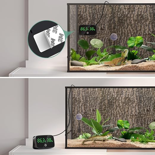 PAIZOO Reptile Thermometer Hygrometer, LED Digital Terrarium Thermometer and - Image 6