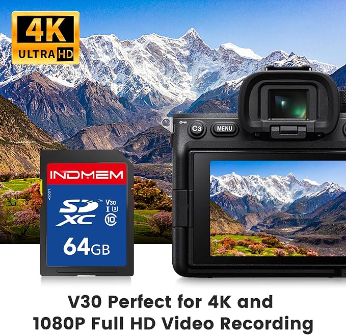 64GB SD Card 2Pack, High Speed up to 90M/S, C10/U3/V30, SDXC UHS-I Memory Cards - Image 3