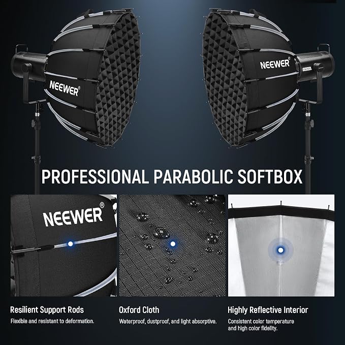 NEEWER Parabolic Softbox Kit, 23.6" Bowens Mount Soft Box - Image 3