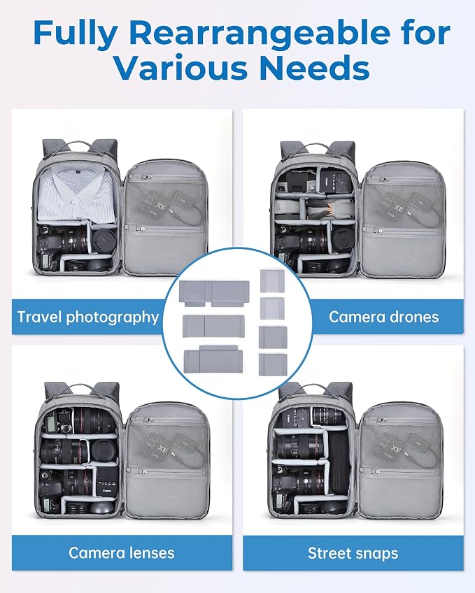 BAGSMART Camera Backpack, DSLR SLR Small Camera Bags - Image 4