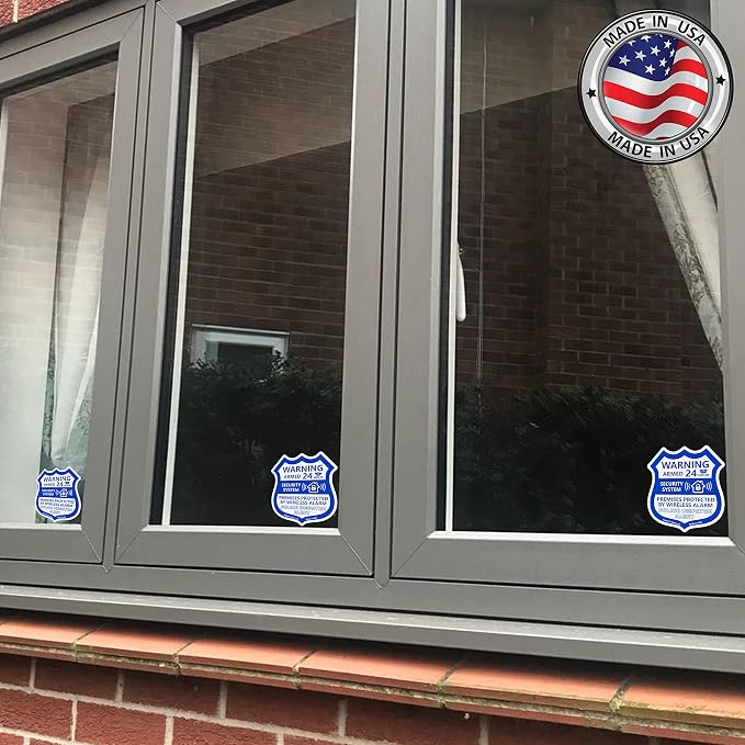 Psyfer® 6 Pack - Small Alarm Security Outdoor UV Window Stickers - Image 6