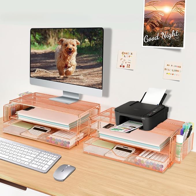 AUPSEN Computer Monitor Stands Riser，2-Tier Desk Organizers and Accessories - Image 7