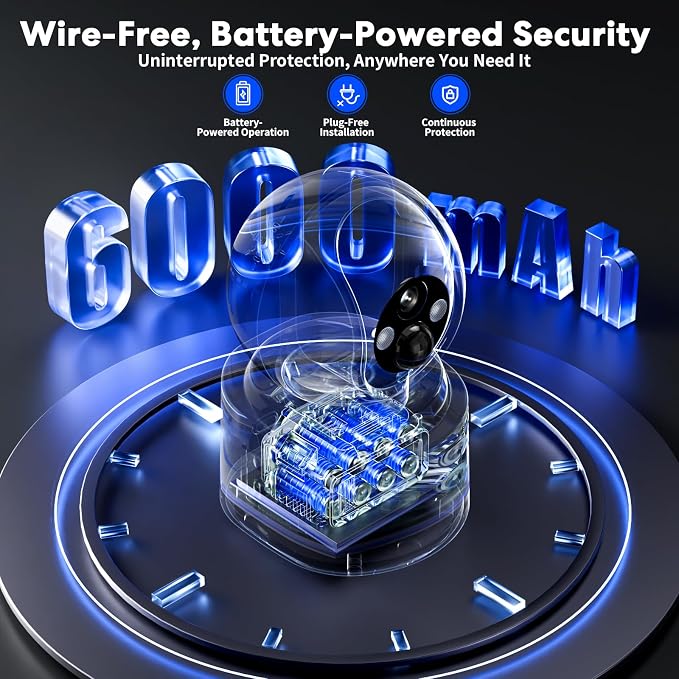 Noonkey Battery Powered Wireless Indoor Security Camera, 4MP HD Pan/Tilt Pet - Image 2