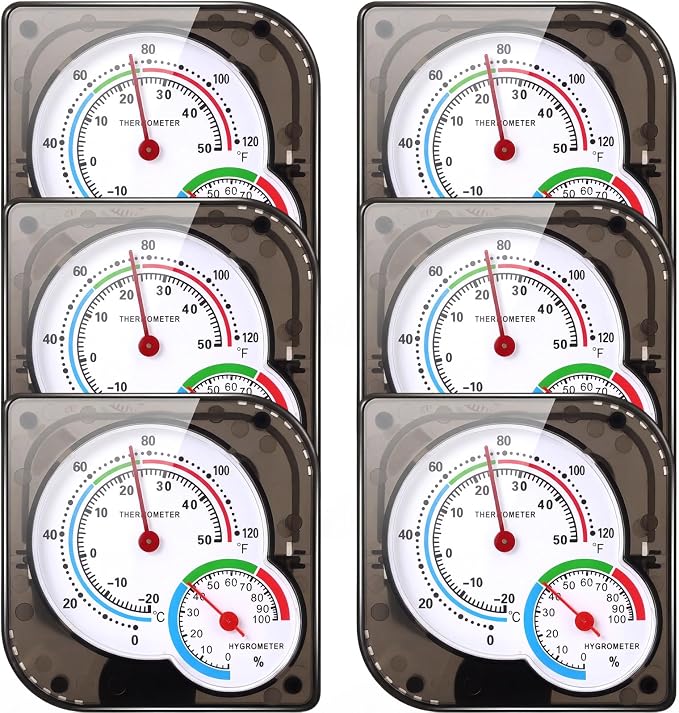 Kathfly 6 Pcs Indoor Thermometer and Humidity Gauge Indoor Mini Thermometer - Image 7