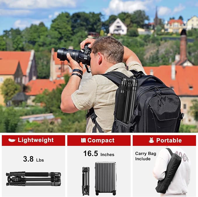 JOILCAN Tripod for Camera, 83 inches DSLR Tripods & Monopods, Heavy Duty Travel - Image 6