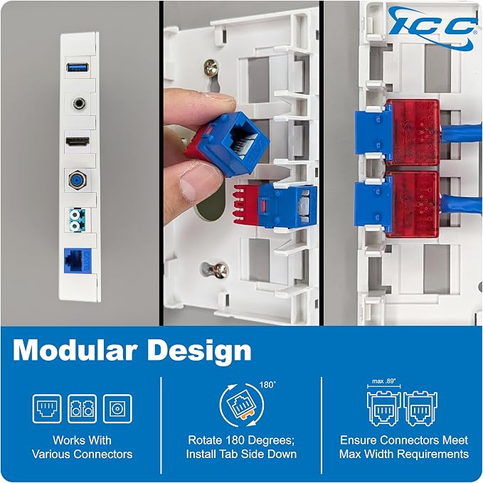 ICC 4 Port Surface Mount Box in White, 5 Pack, Works - Image 5