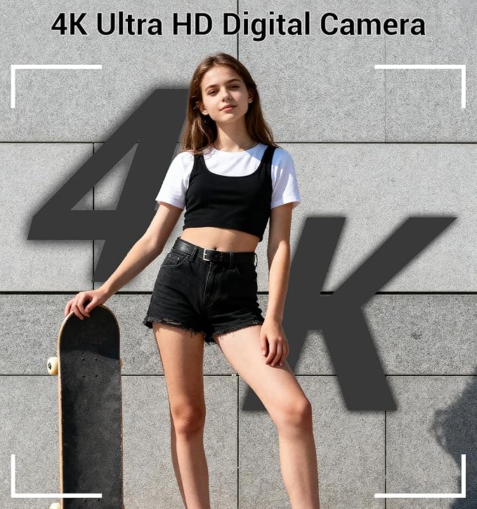 Digital Camera 4K, Autofocus Digital Compact Digital Camera, 16X Digital Zoom - Image 2