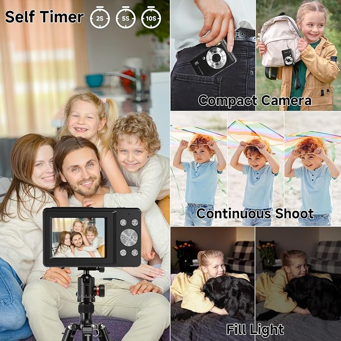 Digital Camera, 44MP Compact Camera, FHD 1080P Point and Shoot Digital Cameras - Image 5