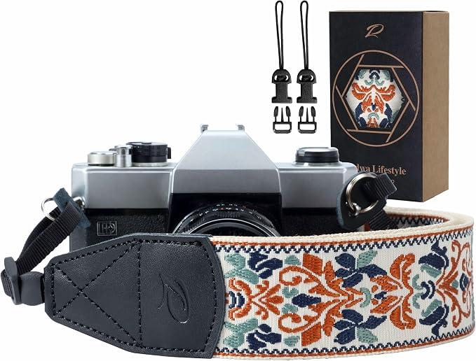 Padwa Lifestyle 2" Retro Jacquard Embroidery Camera Strap, Adjustable, Wide by PadwaLifestyleCameraStrap