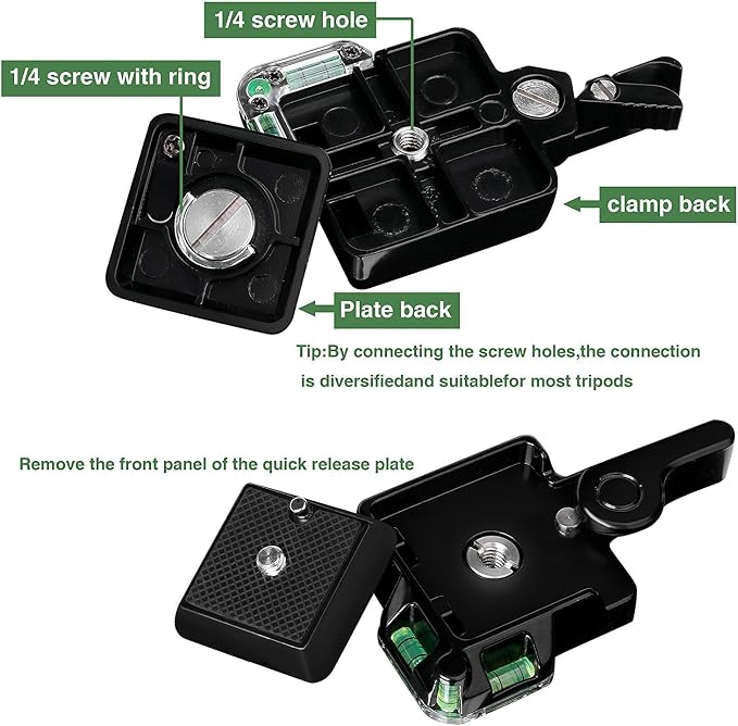 Konsait Camera Camcorder Tripod Monopod Ball Head QR-40 Quick Release Plate - Image 5