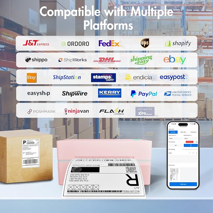 Bluetooth Thermal Shipping Label Printer: 4x6 Wireless Label Maker - Image 5