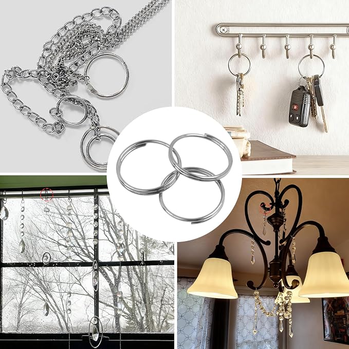 500PCS Stainless Steel Bright Silver Chandelier Split Rings, 0.63inch Diameter - Image 5