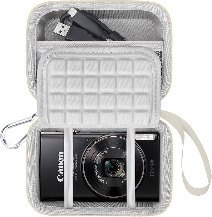 Lacdo Camera Carrying Case for Canon PowerShot ELPH 360/200/185/180/190/350 by Lacdo