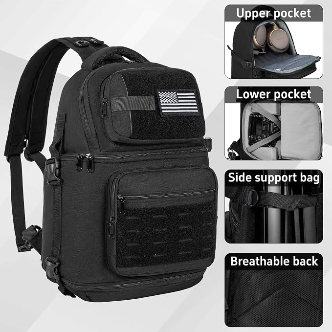 TORIBIO Camera Sling Bag Backpack, DSLR/SLR/Mirrorless Camera Bag - Image 6