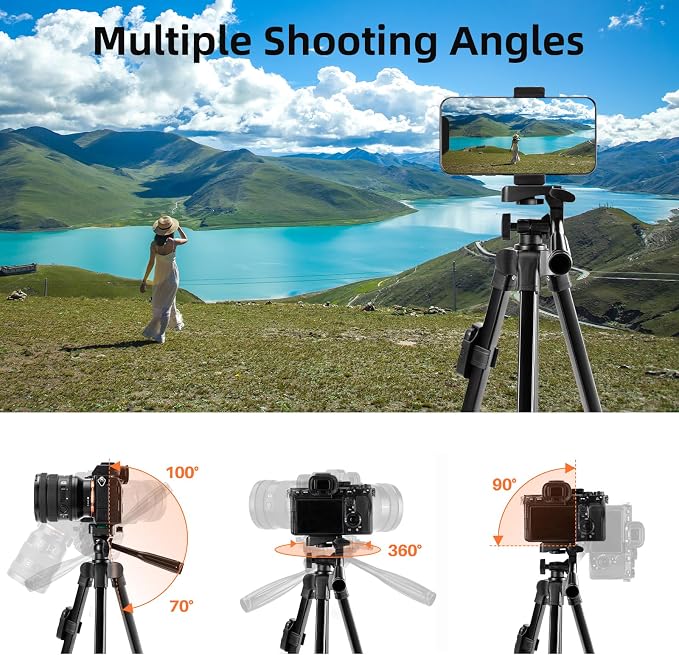 Fotopro Camera Tripod, Aluminum Phone Tripod Stand - Image 3
