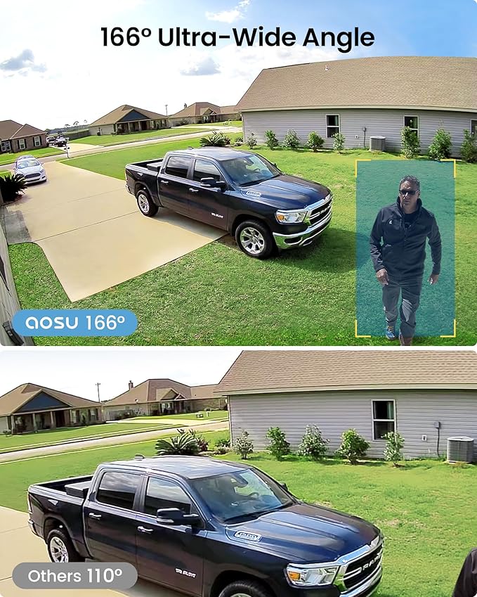 aosu Security Cameras Outdoor Wireless, 166° Ultra-Wide-Angle, Battery Powered - Image 4