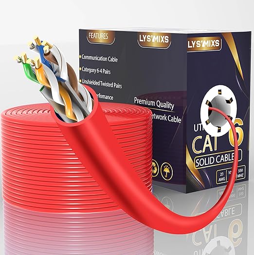 Cat6 Ethernet Cable 1000FT Channel Test Pass, Cat6 1000ft Ethernet Cable 23AWG by Lysymixs