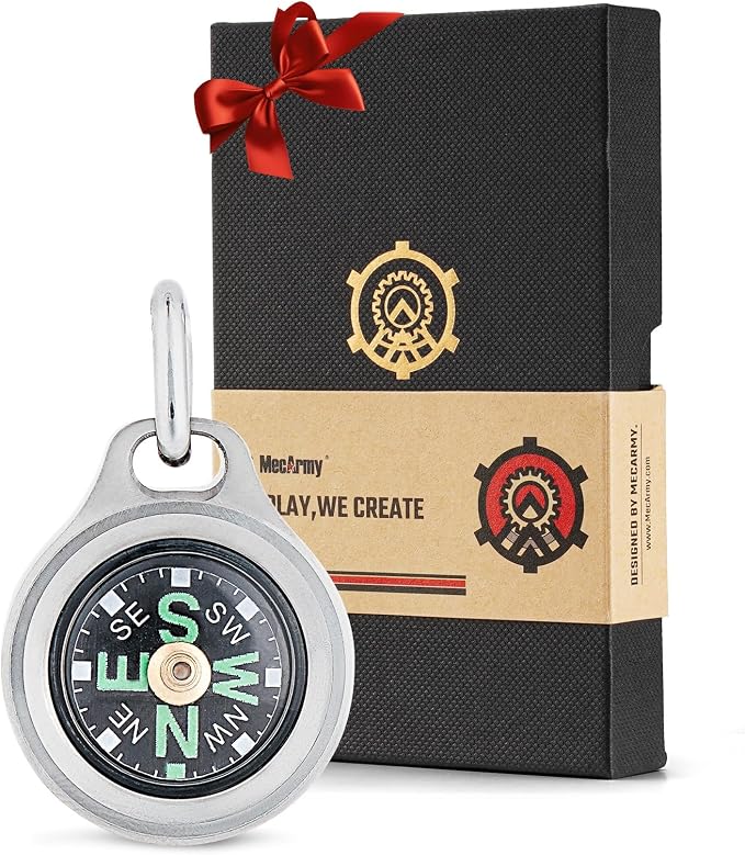 MecArmy Mini Titanium/Brass Compass, Waterproof IPX5 Pocket Compass by MecArmy
