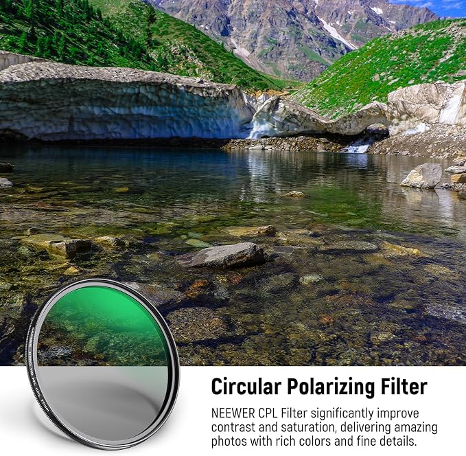 NEEWER 77mm Polarizer Filter, 24 Layer Multi Resistant Nano Coated MC CPL - Image 2