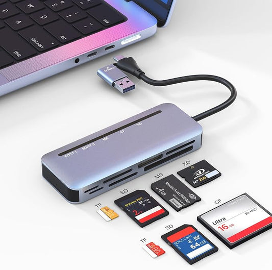 Memory Stick Pro Duo Card Reader, 7 in 1 USB-A/USB-C Multi Memory Card Reader by SuejeztElectronics