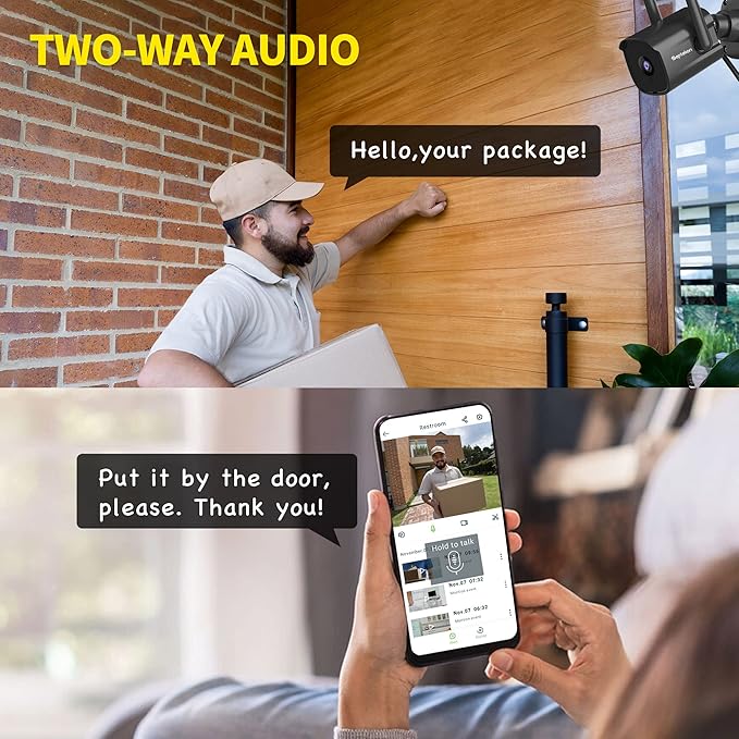 Septekon 2K Home Security Cameras 4 Pack, 2.4G Wired WiFi Security Camera - Image 6