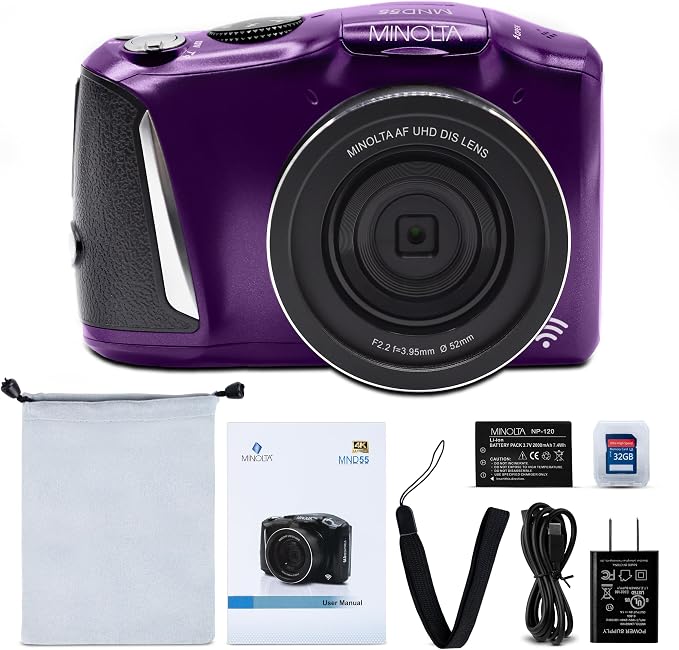 Minolta 64MP Digital Camera – 4K Ultra HD Video at 60FPS, 16x Digital Zoom - Image 2