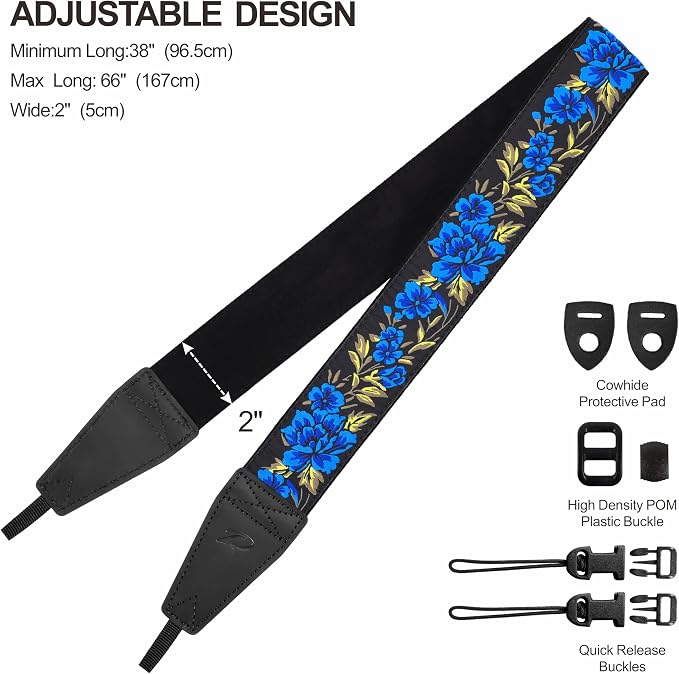 Padwa Lifestyle Blue Rose Camera Strap - Image 6