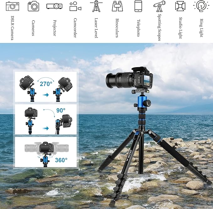 JOILCAN Tripod for Camera, Heavy Duty Travel Tripod for Binoculars Spotting - Image 3