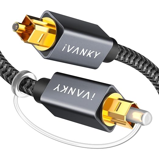 iVANKY Optical Audio Cable, 10ft Toslink Fiber Optic Cable, S/PDIF Digital by ivanky