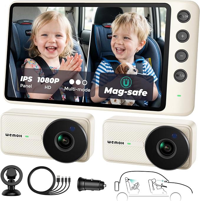 #1 Magnetic Double Car Camera for 2 Baby by WEMOH