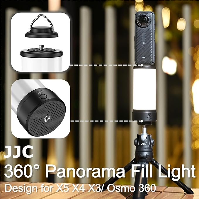 JJC 360° Light Attachment for Insta360 X5 X4 X3 DJI Osmo 360 Gopro Max Xtra 360 - Image 2