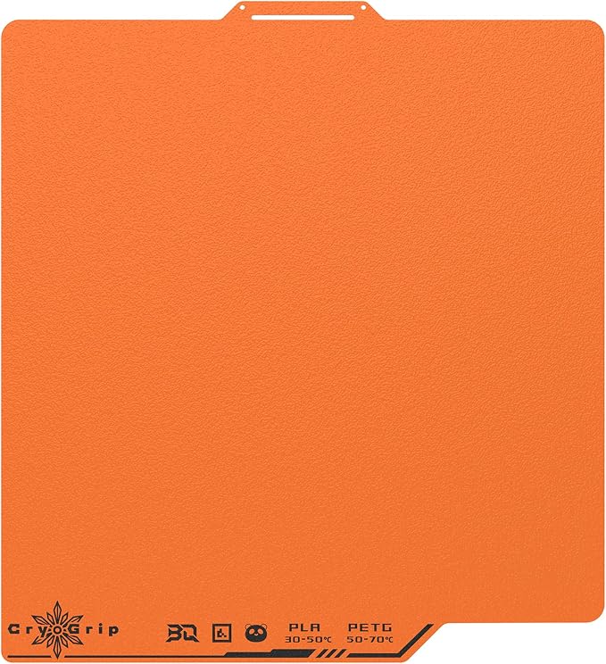 BIQU Cryogrip Pro Frostbite Matte Orange Cold Build Plate by BIQU