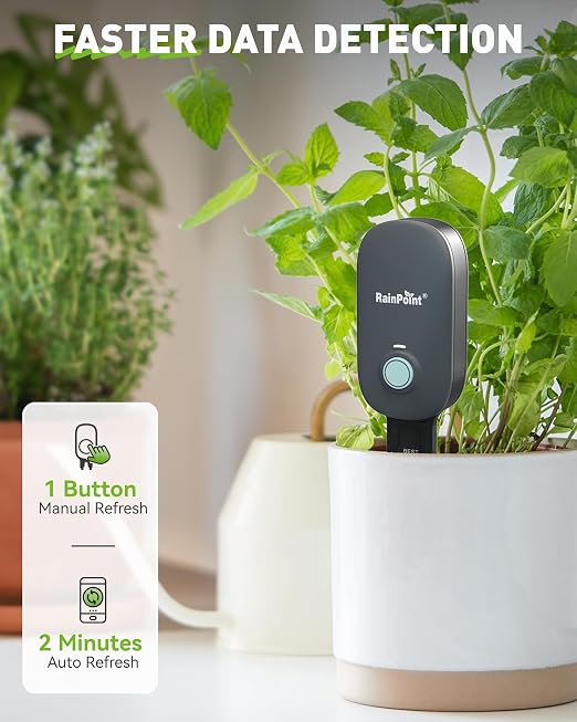 RAINPOINT Bluetooth 2-in-1 Soil Moisture & Air Temp Meter, App Remote Monitoring - Image 7