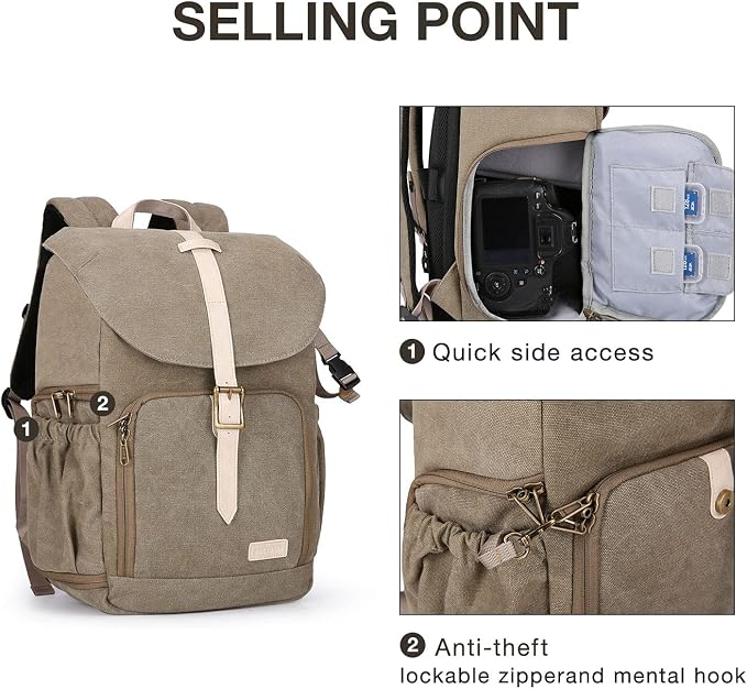 BAGSMART Camera Backpack, DSLR SLR Waterproof Camera Bag - Image 4