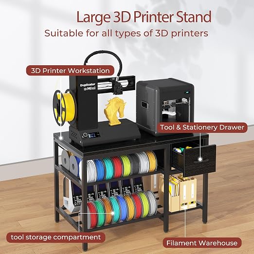 3D Printer Stand with Filament Storage – Heavy Duty Metal 3D Printer Table with - Image 3