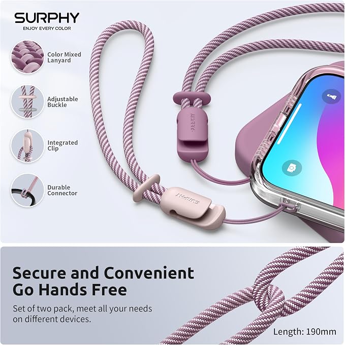 SURPHY 2 Pack Phone Lanyard for Cellphone Case, Phone Wrist Strap for Case - Image 2
