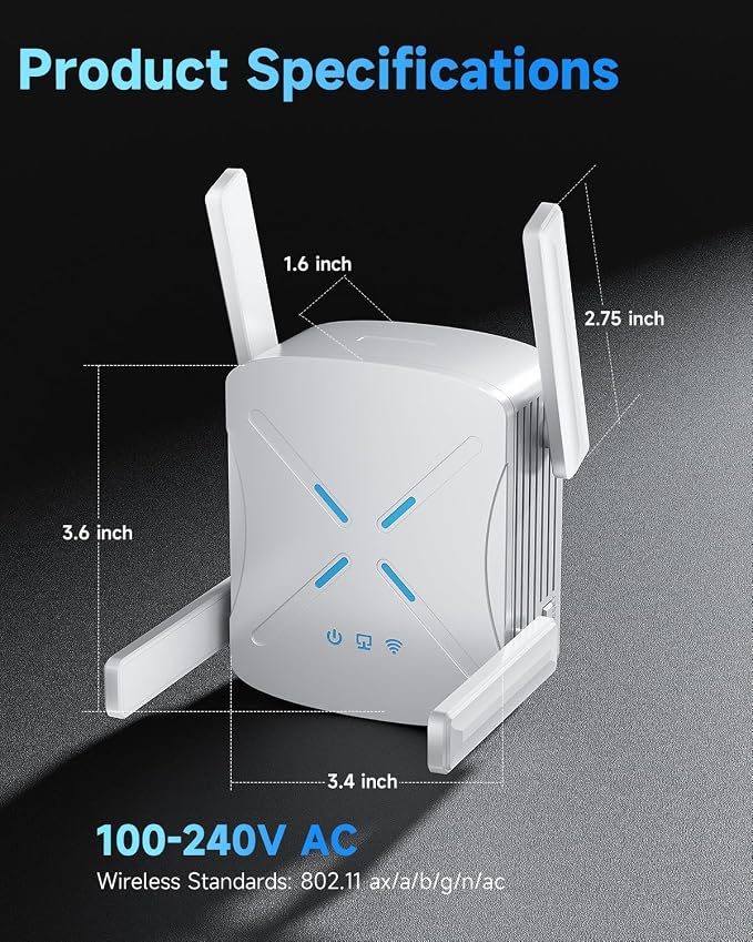 2026 WiFi Extender, New Gen Wi-Fi 6 Signal Booster Range up to 18, 888 sq.ft - Image 7