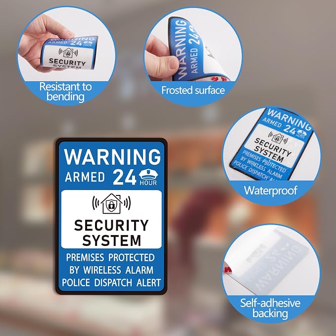 2PCS Security Alarm System Sign - Image 5