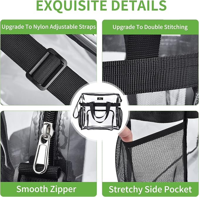 MAY TREE Clear Bag for Stadium Events, 12×5.5×12 Clear Tote Lunch Bag - Image 4