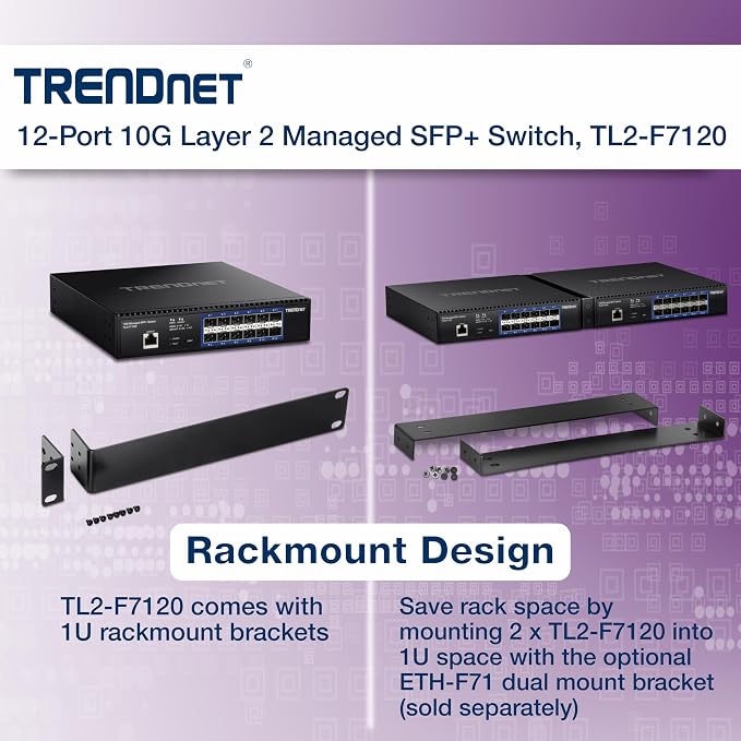 TRENDnet 12-Port 10G Layer 2 Managed SFP+ Switch, 12 x 10G SFP+ Ports, Ethernet - Image 2