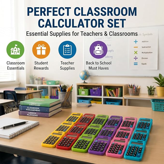 Weewooday 18 Pieces Small Basic Calculator Bulk 8 Digit Solar Battery Dual - Image 5