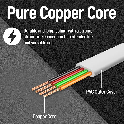 Uvital Phone Extension Cord 33Ft, Telephone Cable - Image 6