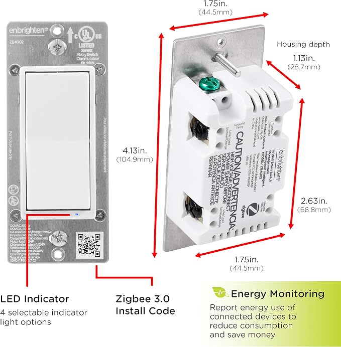 Enbrighten Zigbee Smart Light Switch, QuickFit & SimpleWire, Pairs Directly - Image 5