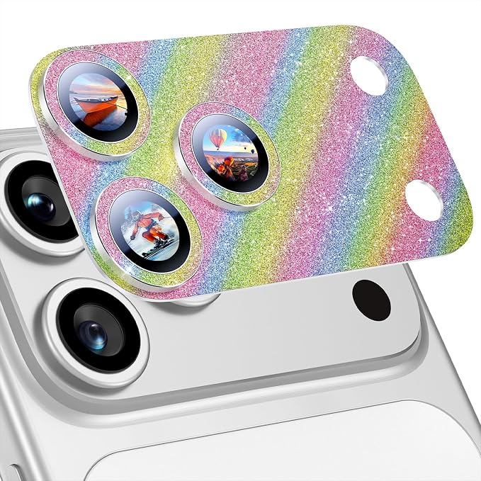 Uyiton for iPhone 17-Pro-Max Camera-Lens Protector: Bling Metal Tempered Glass by Uyiton