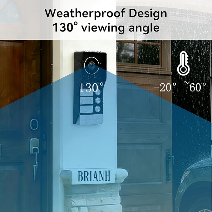 3 Units Apartment Video Intercom System, house video intercom. Wired Video - Image 2