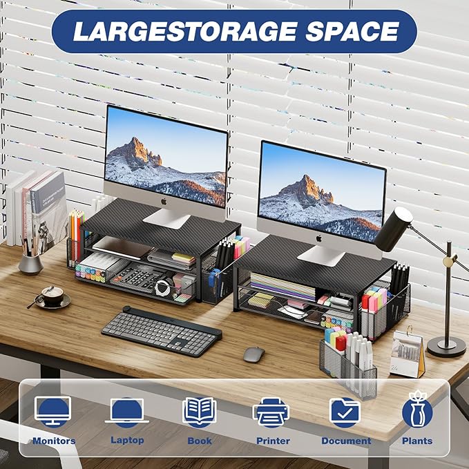 OPNICE Desk Organizer and Accessories, 2-Tier Computer Monitor Stand - Image 5