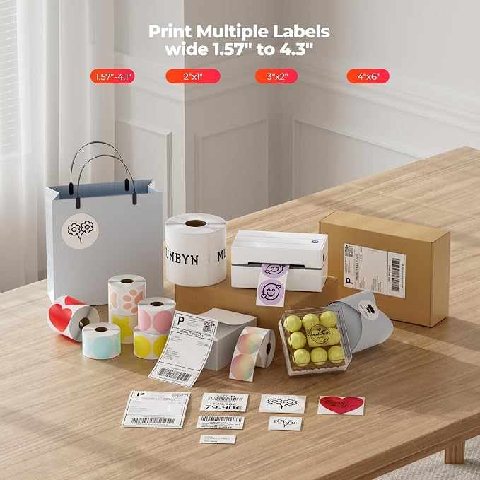MUNBYN Bluetooth Thermal Label Printer, 130B Wireless 4x6 Shipping Label Printer - Image 7