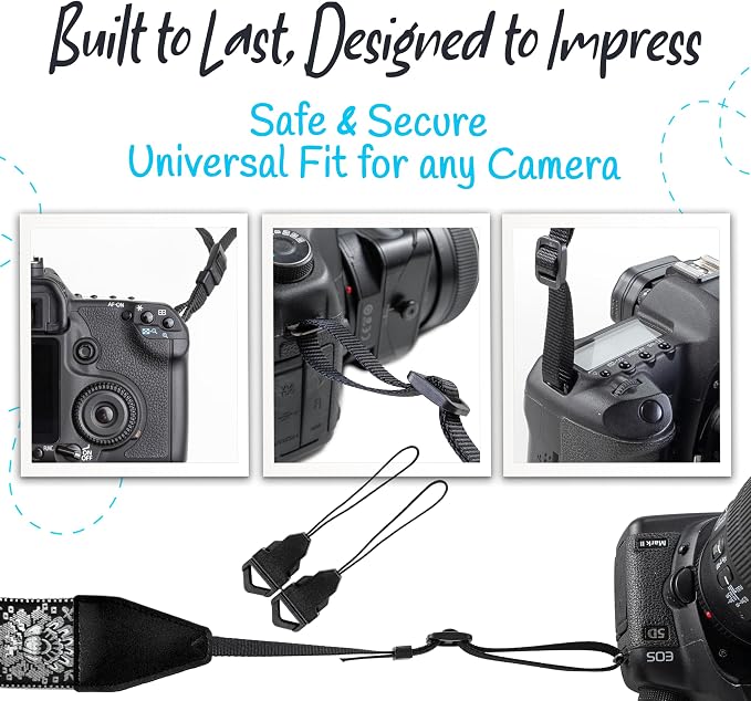 Art Tribute Camera Strap, Vintage Embroidered Neck Shoulder & Crossbody Camera - Image 7