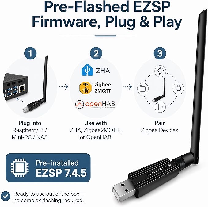Zigbee 3.0 USB Dongle MG24, Zigbee Coordinator & Gateway | Compatible - Image 3